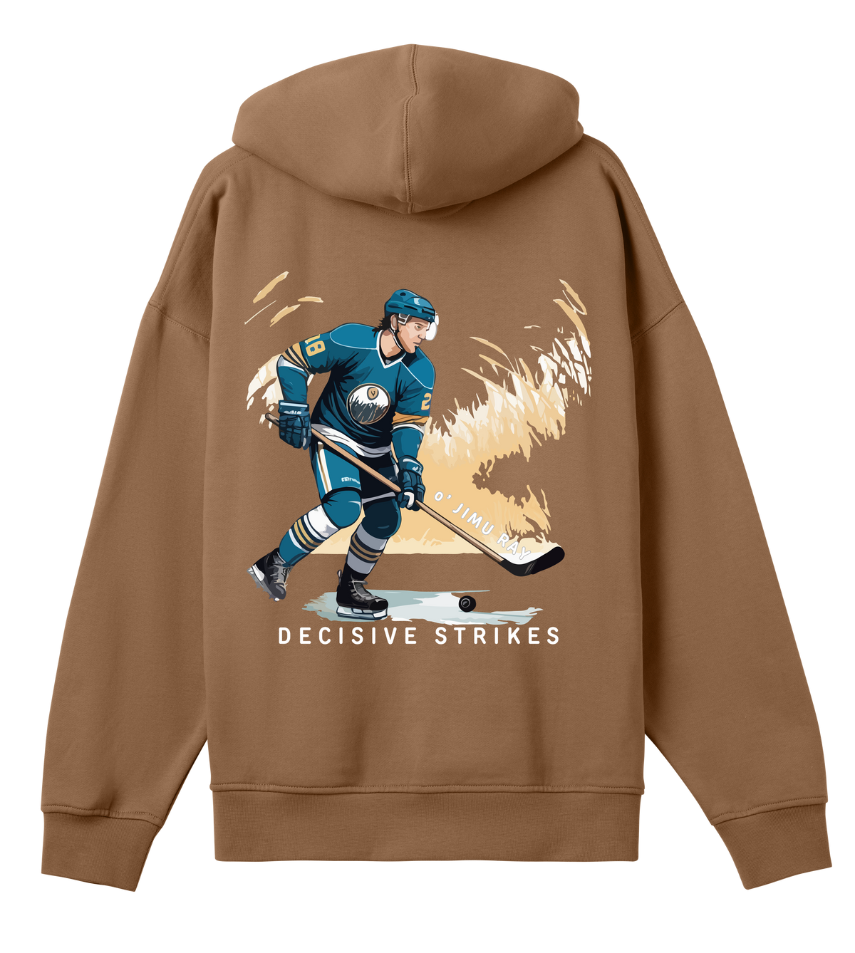 Ice Warrior - Bold Hockey-Inspired Boxy Hoodie - - Hoodies