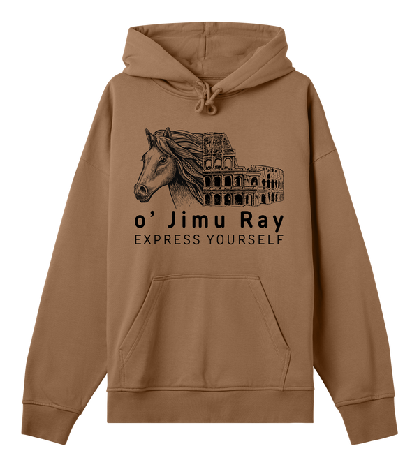 Wild and Free - Horse Illustration Hoodie - Toffee brown men - Hoodies