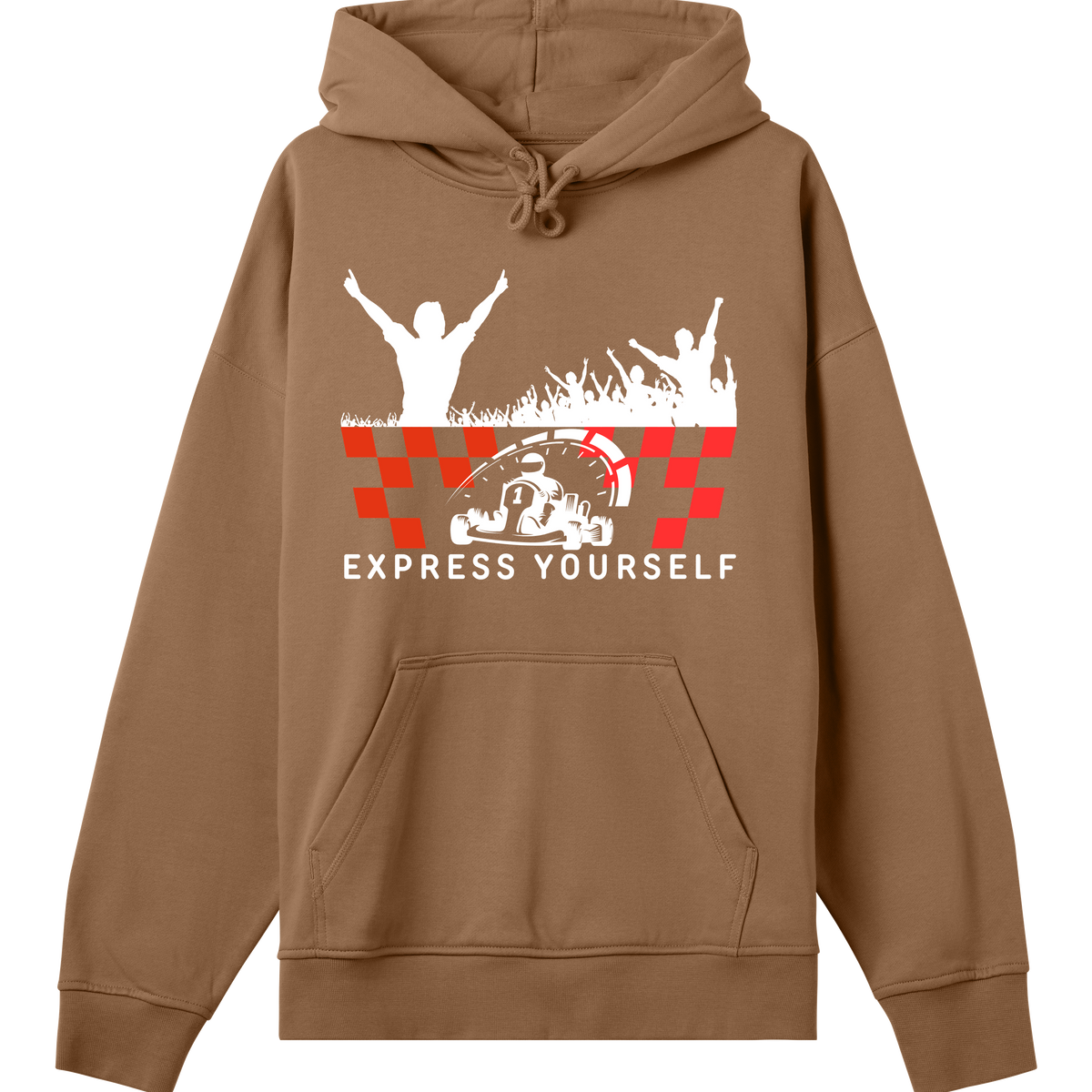 Checkered Victory - Express Yourself - Toffee brown men - Hoodies