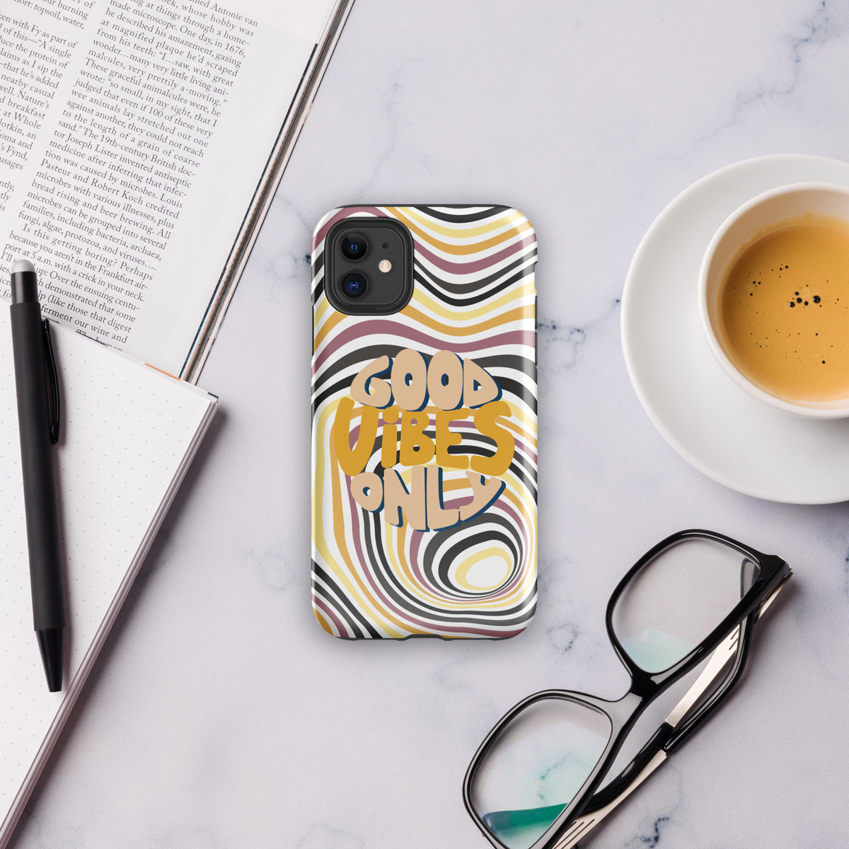 Vibrant Vibes - GOOD VIBES ONLY iPhone Case - Glossy iPhone 11 - Tech Accessories