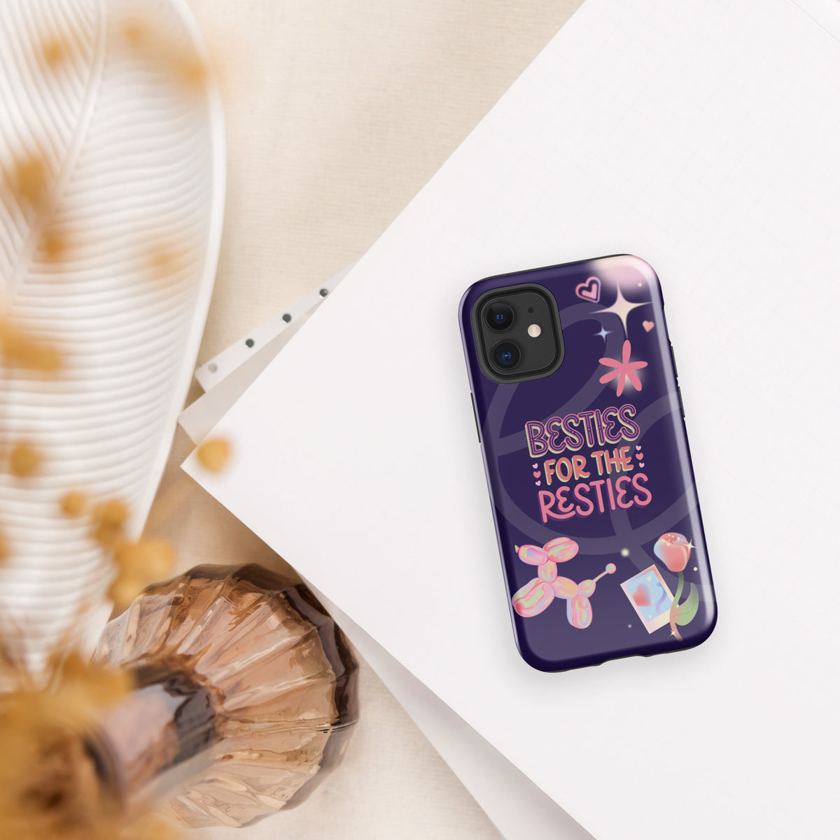 Besties for the Resties – Fun Tough iPhone® Case Gift - iPhone 12 mini - Phone Case