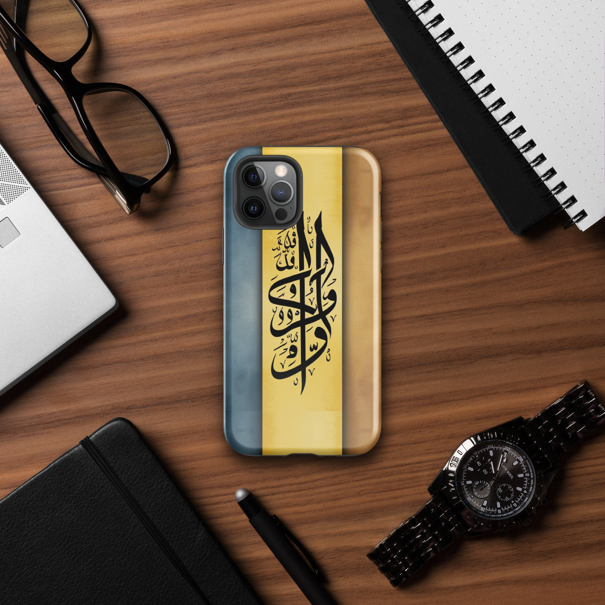 Artistry & Elegance - Dual-Layer Calligraphy Case - Glossy iPhone 12 Pro - Tech Accessories