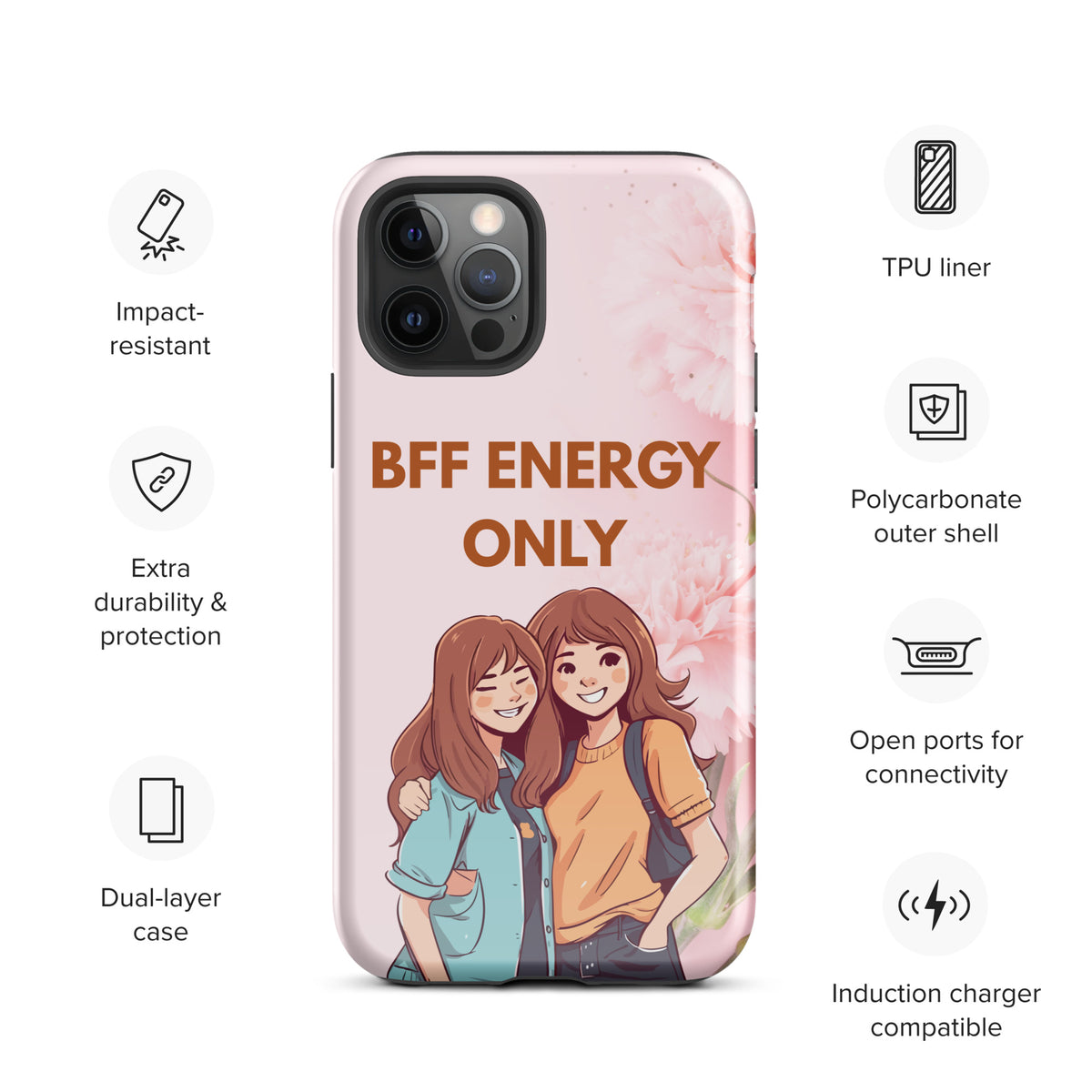 Tough iPhone® Case – Celebrate Your BFF Bond in Style - iPhone 12 Pro - Phone Case