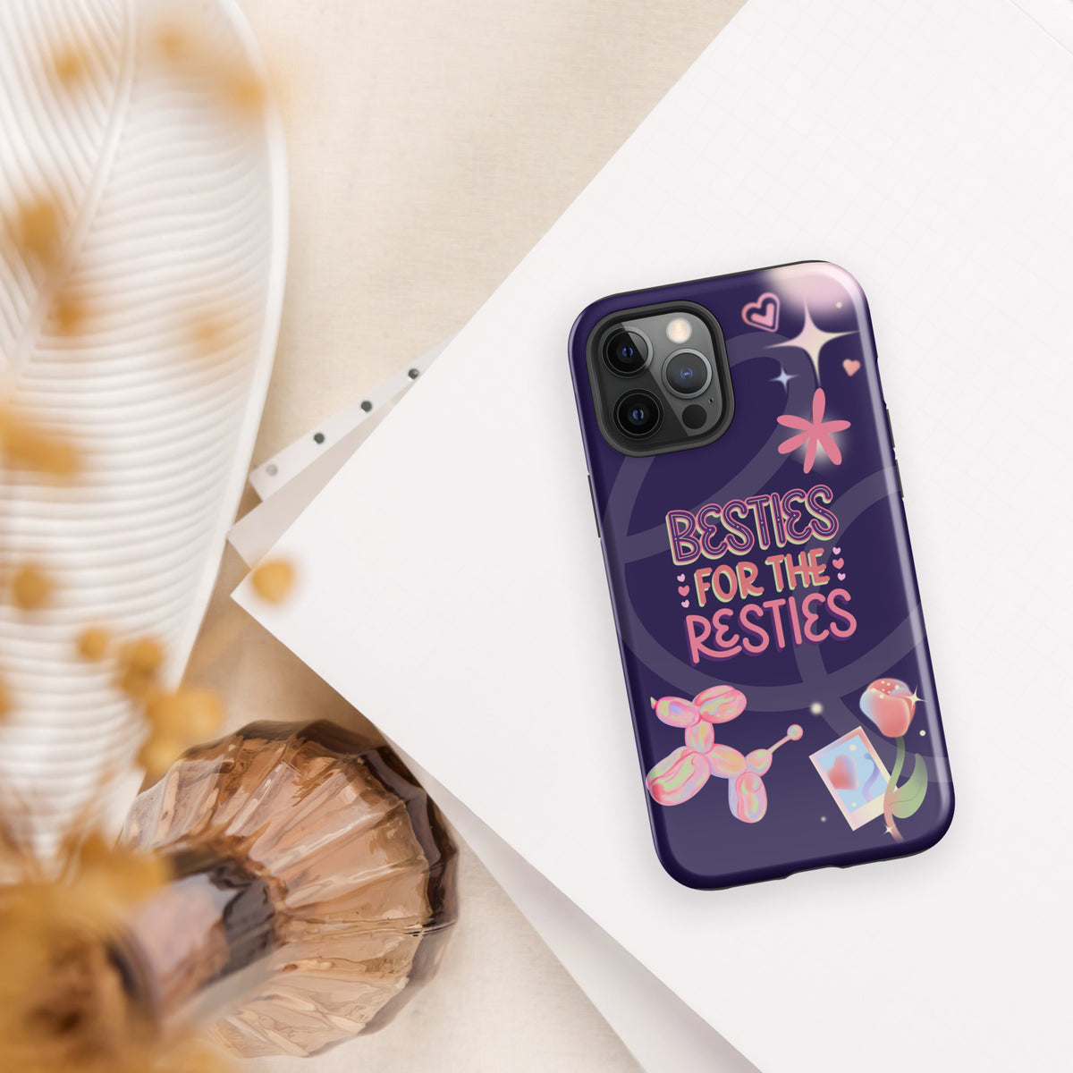 Besties for the Resties – Fun Tough iPhone® Case Gift - iPhone 12 Pro Max - Phone Case