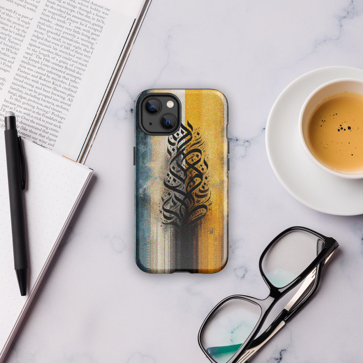 Calligraphic Harmony - A Blend of Tradition and Modernity - Glossy iPhone 13 - Tech Accessories