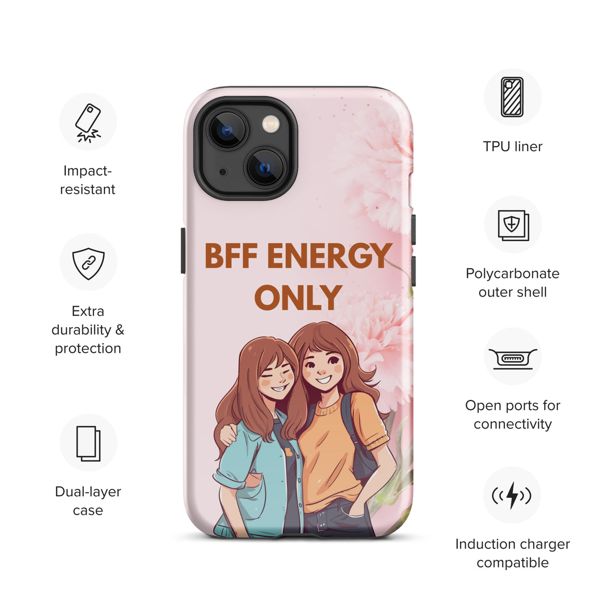 Tough iPhone® Case – Celebrate Your BFF Bond in Style - iPhone 13 - Phone Case