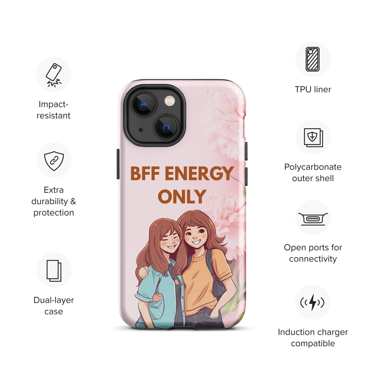 Tough iPhone® Case – Celebrate Your BFF Bond in Style - iPhone 13 mini - Phone Case