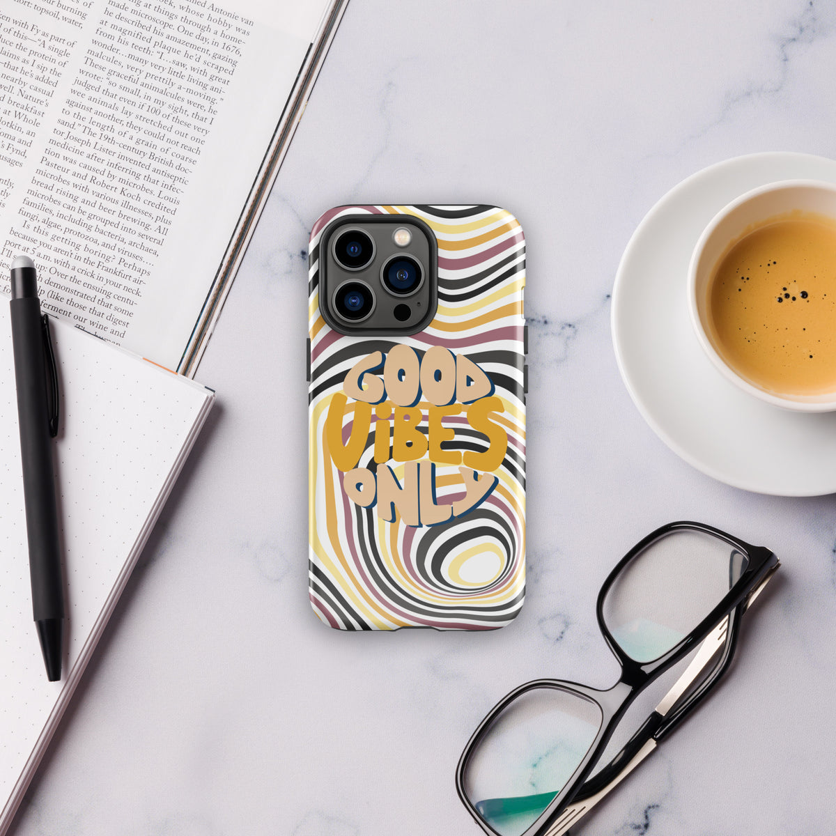 Vibrant Vibes - GOOD VIBES ONLY iPhone Case - Glossy iPhone 13 Pro - Tech Accessories