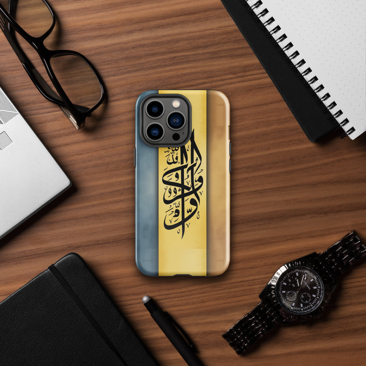 Artistry & Elegance - Dual-Layer Calligraphy Case - Glossy iPhone 13 Pro - Tech Accessories