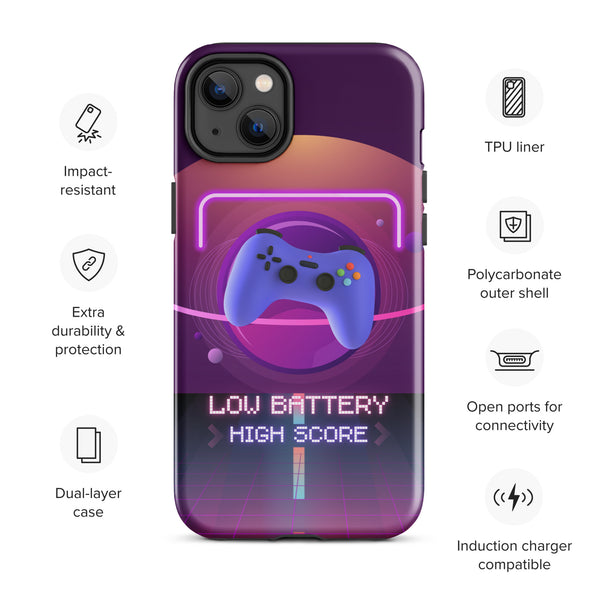 Low Battery High Score – Gamer Tough iPhone® Case - iPhone 14 Plus - Phone Case