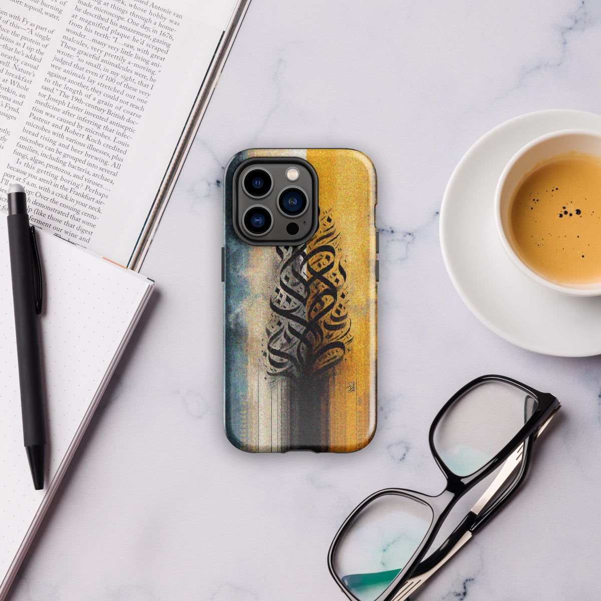 Calligraphic Harmony - A Blend of Tradition and Modernity - Glossy iPhone 14 Pro - Tech Accessories