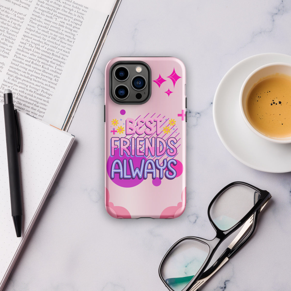 Stylish iPhone® Tough Case – Best Friends Always Edition - iPhone 14 Pro Max - Phone Case