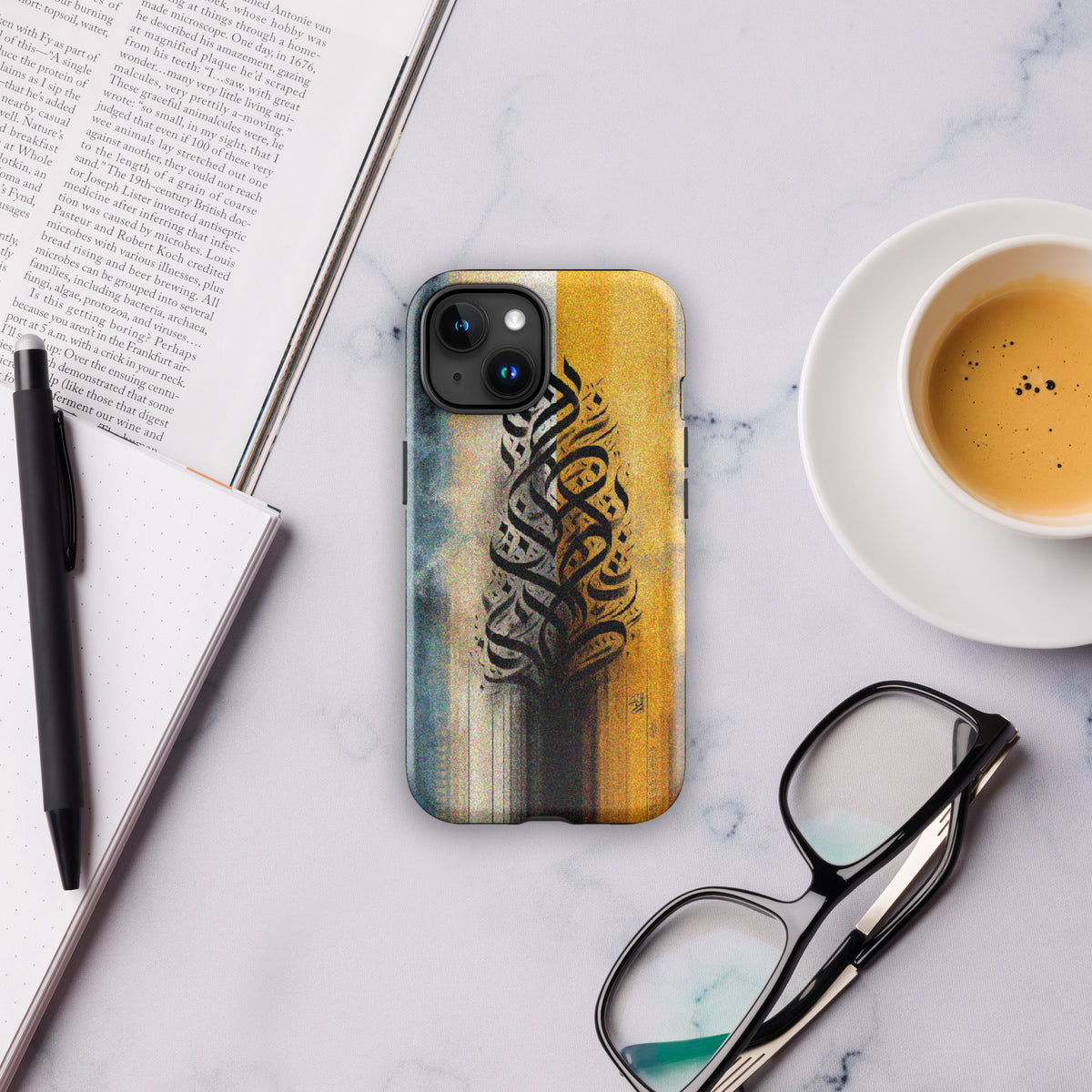 Calligraphic Harmony - A Blend of Tradition and Modernity - Glossy iPhone 15 - Tech Accessories