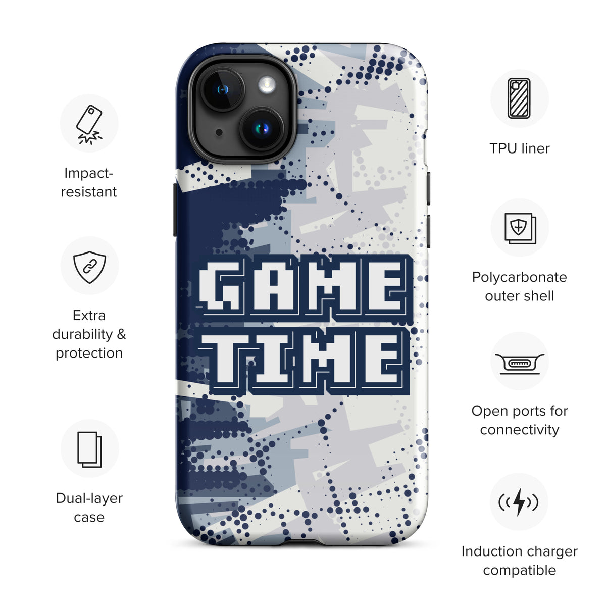 Game Time Gamer Gift iPhone® Tough Case - iPhone 15 Plus - Phone Case