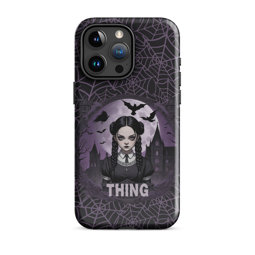 Eternal Night - Gothic Girl and Haunted Mansion - Glossy iPhone 15 Pro Max - Tech Accessories