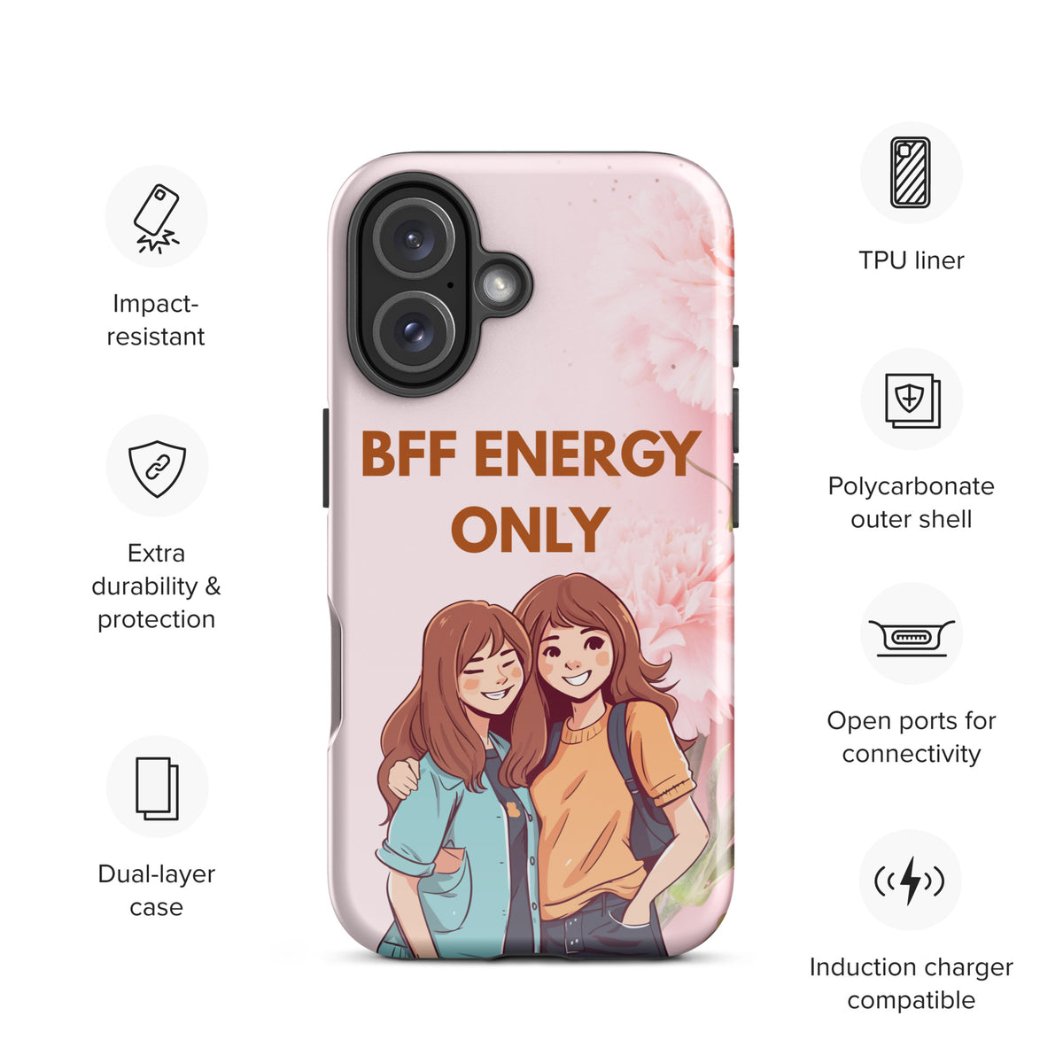 Tough iPhone® Case – Celebrate Your BFF Bond in Style - iPhone 16 - Phone Case