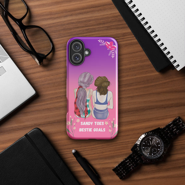 Beach Vibes Gift - Sandy Toes Bestie Goals iPhone® Case - iPhone 16 Plus - Phone Case