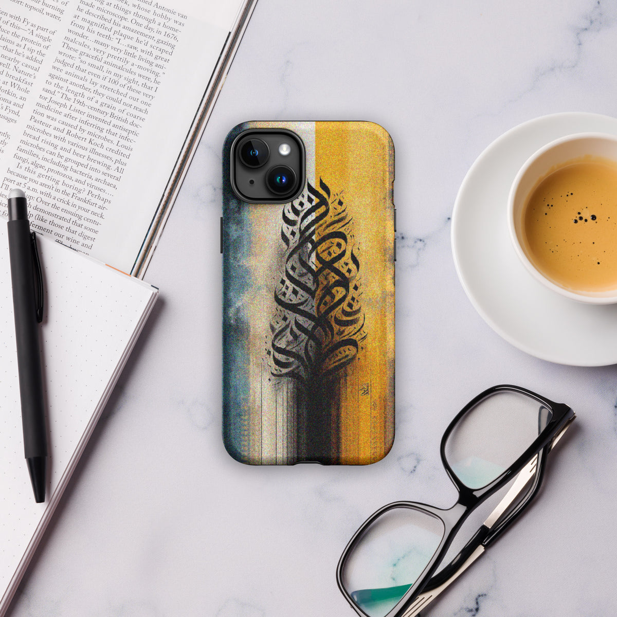 Calligraphic Harmony - A Blend of Tradition and Modernity - Matte iPhone 15 Plus - Tech Accessories