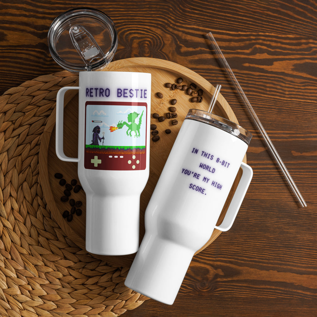 Pixel-Perfect Friendship – Retro Game Travel Mug - Default Title - Travel Mugs