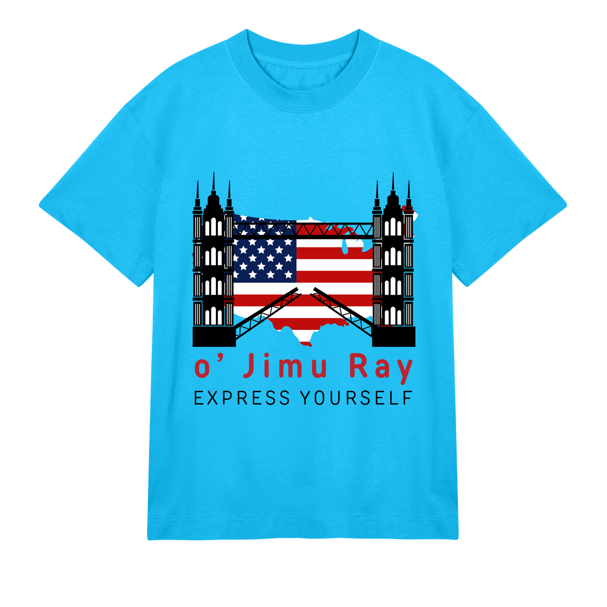 Patriotic Blueprint - o' Jimu Ray 4th July Special - Turquoise men - T-shirts