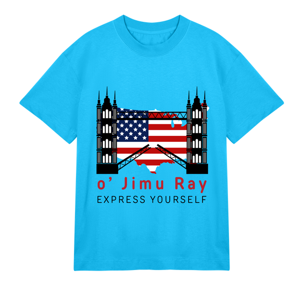 Patriotic Blueprint - o' Jimu Ray 4th July Special - Turquoise men - T-shirts