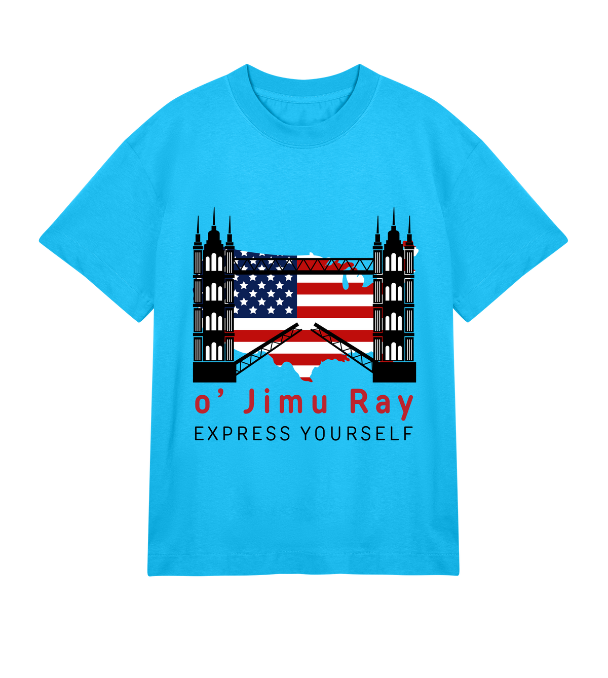 Patriotic Blueprint - Men's Boxy T-Shirt - Turquoise men - T-shirts