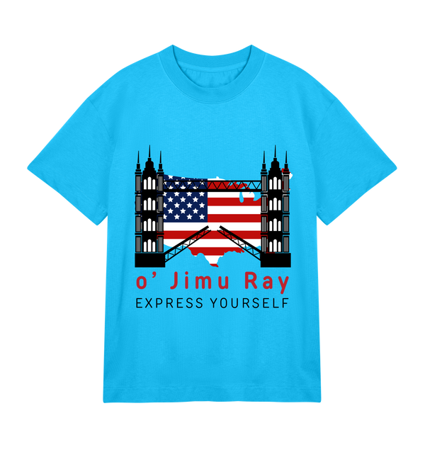 Patriotic Blueprint - Men's Boxy T-Shirt - Turquoise men - T-shirts
