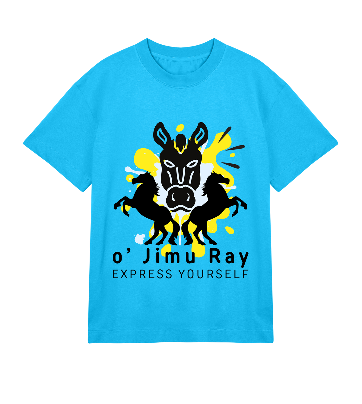 Zebra Chic Bold Animal Art - Men's Boxy T-Shirt - Turquoise men - T-Shirts