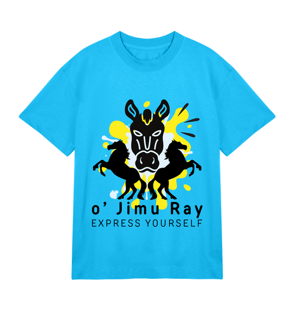 Zebra Chic Bold Animal Art - Men's Boxy T-Shirt - Turquoise men - T-Shirts