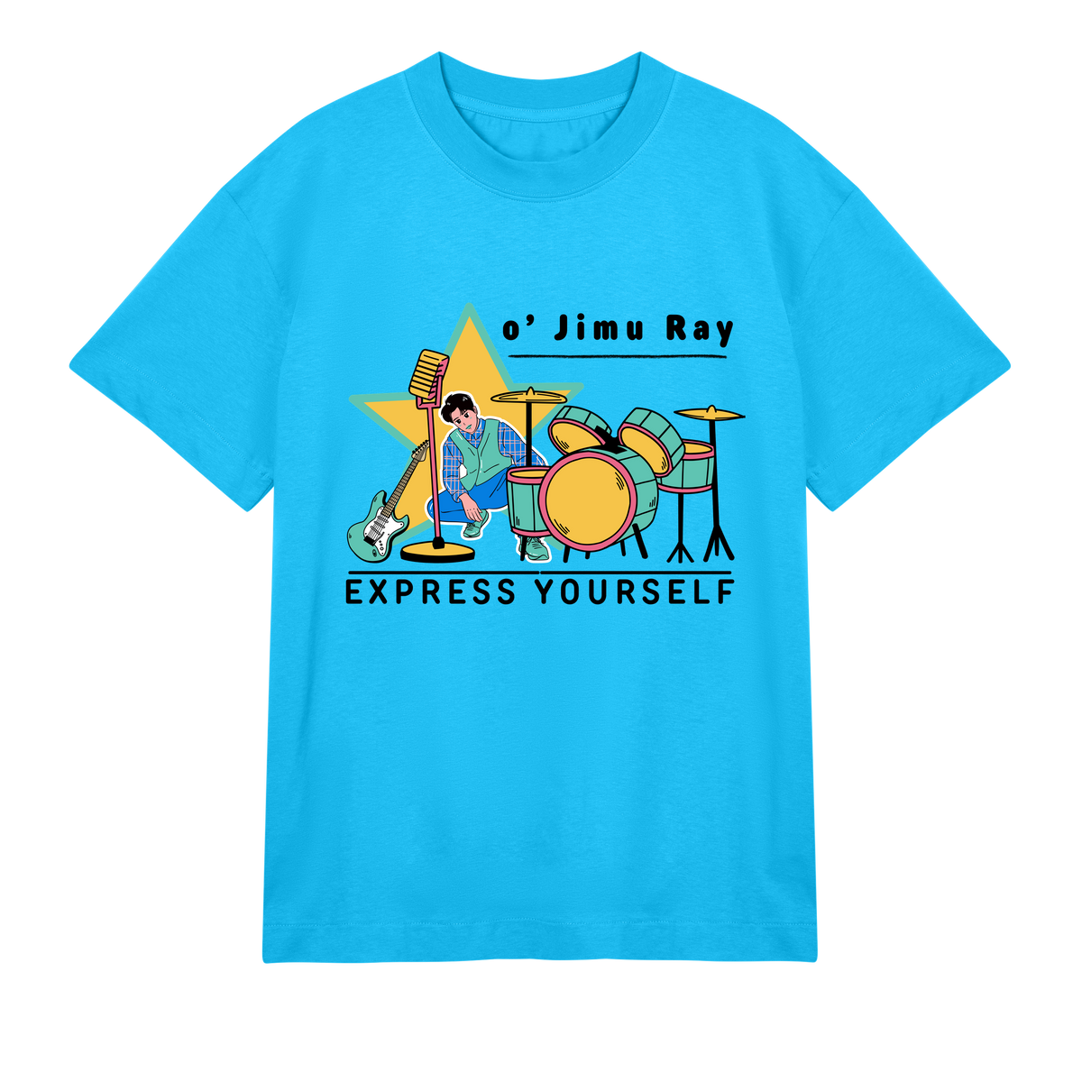 Rockstar Vibes - Music Inspired Tee - Turquoise men - T-Shirts