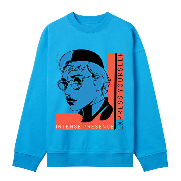 Intense Presence - Commanding Boxy Sweatshirt - Turquoise men - Sweatshirts