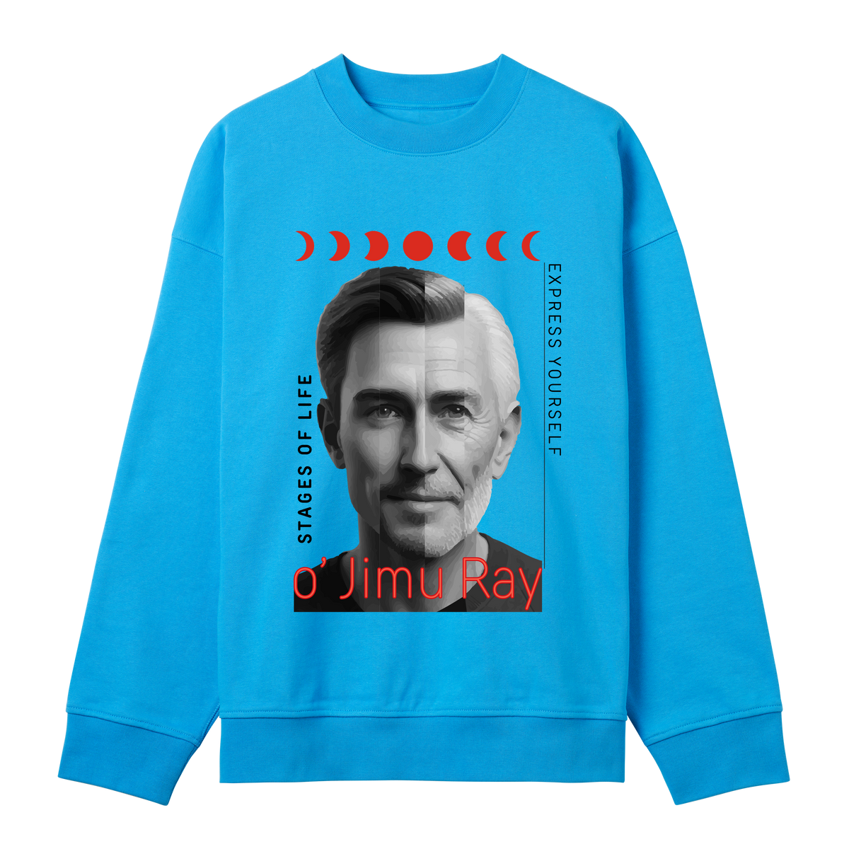 The Face of Time: o' Jimu Ray's Evolution - Turquoise men - Sweatshirts