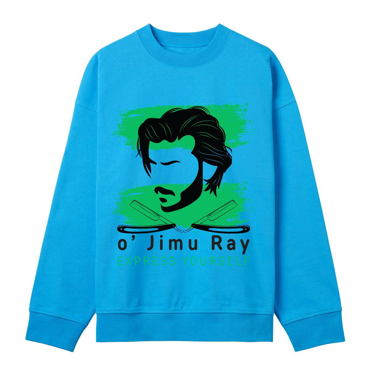 Stylish Fusion Boxy Sweatshirt - Turquoise men - Sweatshirts