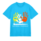 Artistic Imprint Boxy Tee - Turquoise men - T-shirts