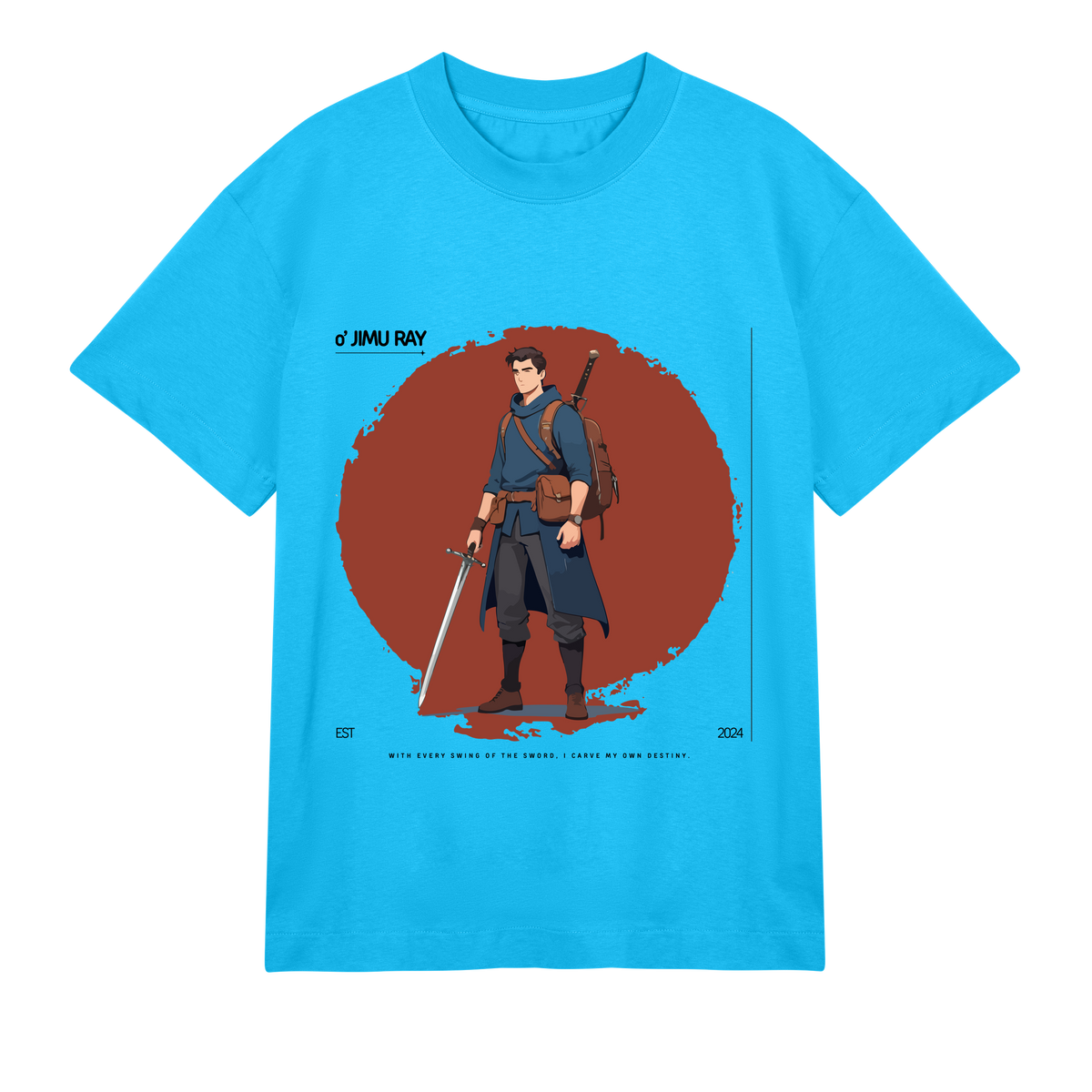 Blade & Backpack - Ready for Adventure - Turquoise men - T-Shirts