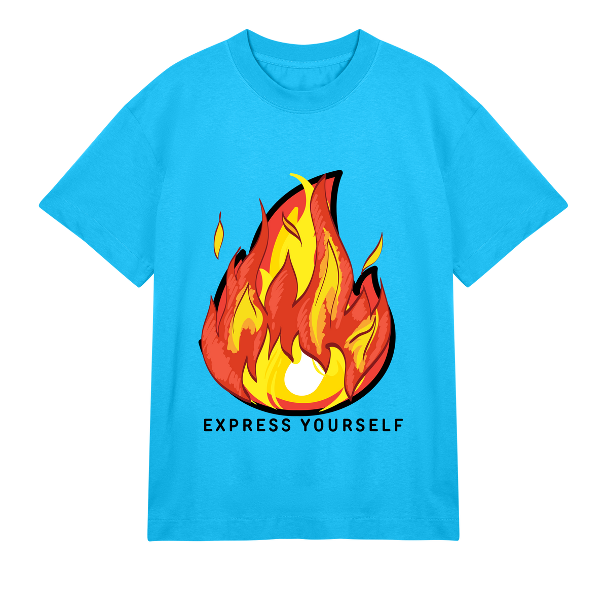 Flame On - Bold Fire Art Tee - Turquoise men - T-Shirts