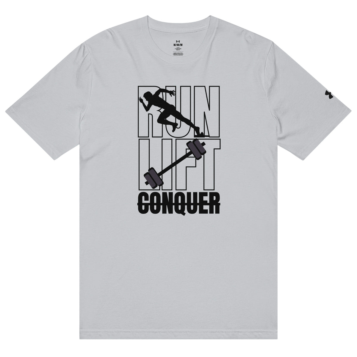 Minimalist Barbell T-Shirt for Gym Lovers - Grey - T-shirt