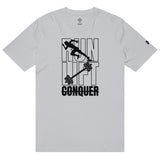 Minimalist Barbell T-Shirt for Gym Lovers - Grey - T-shirt