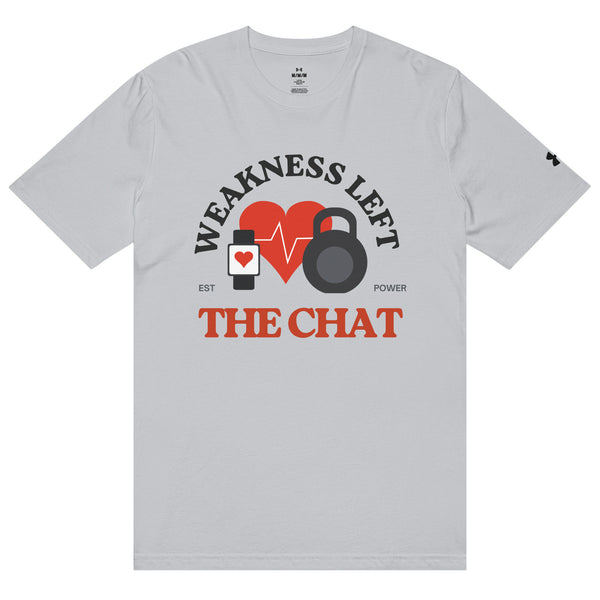 Weakness Left the Chat Tee for Gym Lovers - Grey - T-Shirt