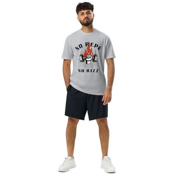 Flaming Barbell Grip T-Shirt for Gym Lovers - Grey - T-Shirt
