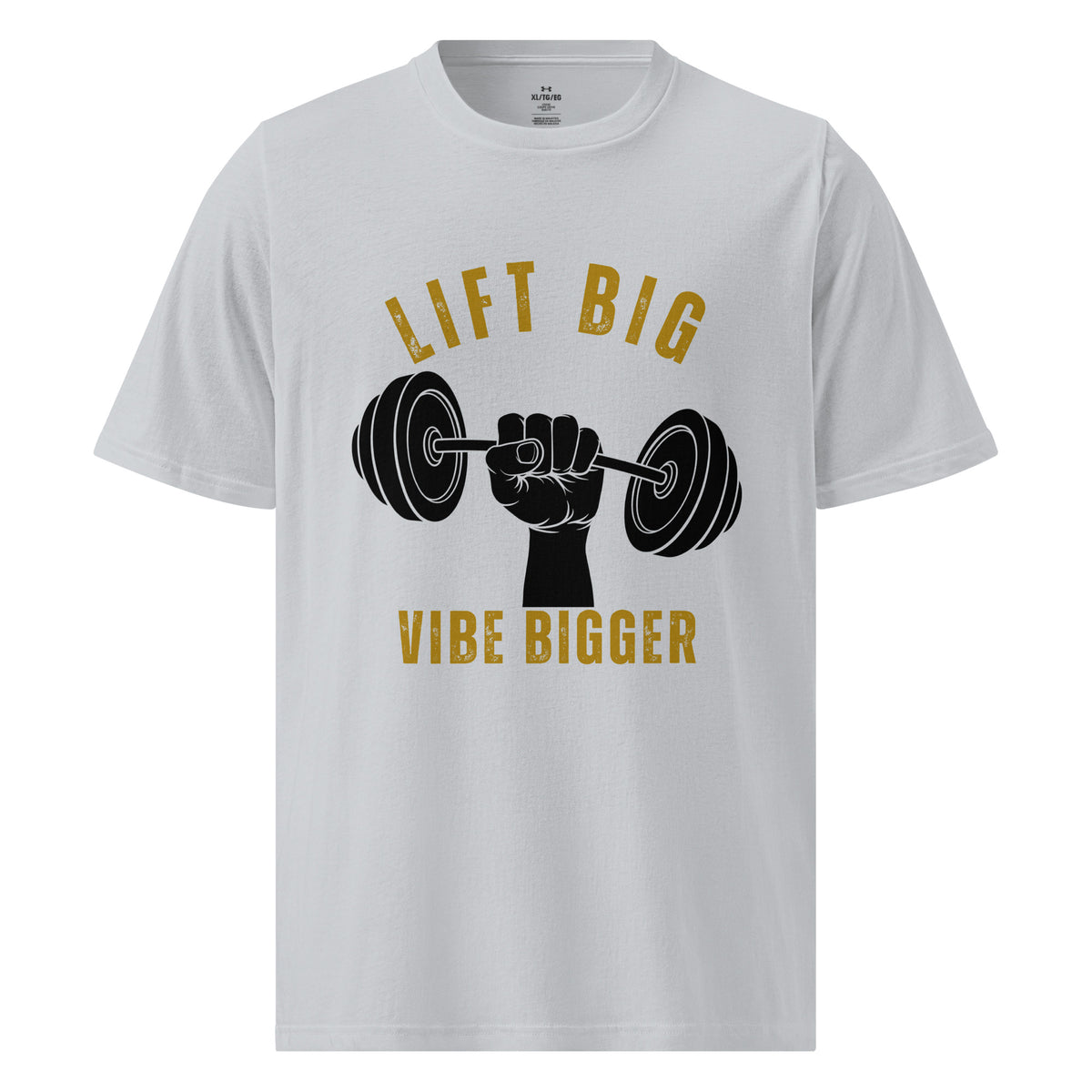 Lift Big Vibe Bigger Tee – Gift for Gym Lovers - Grey - T-shirt
