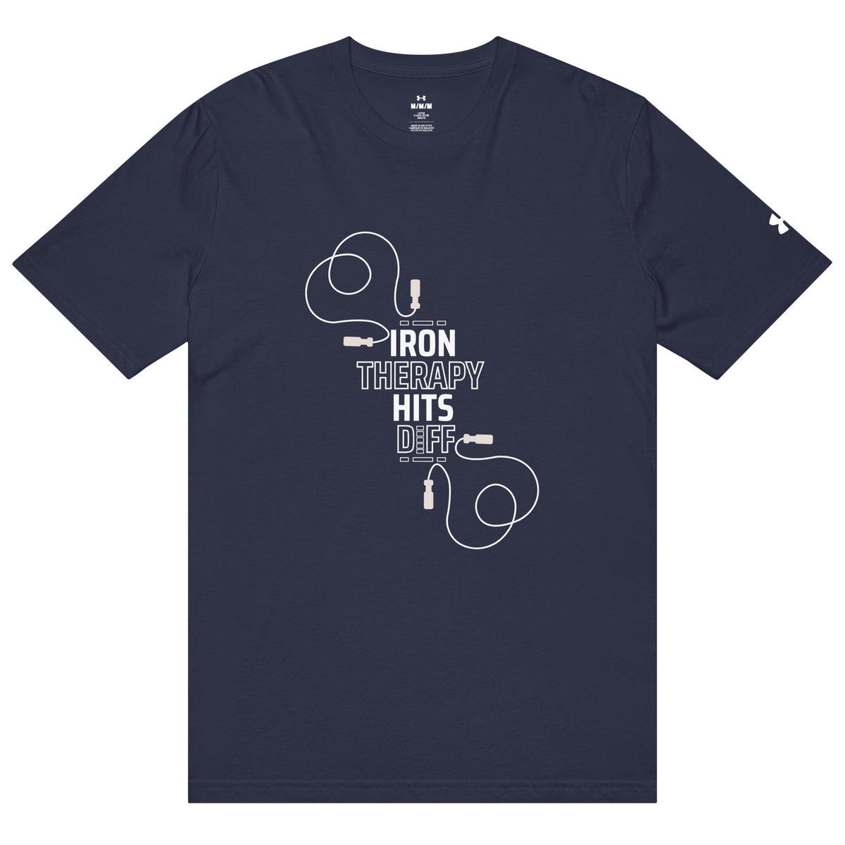 Iron Therapy Hits Diff T-Shirt for Gym Lovers - Navy - T-shirt