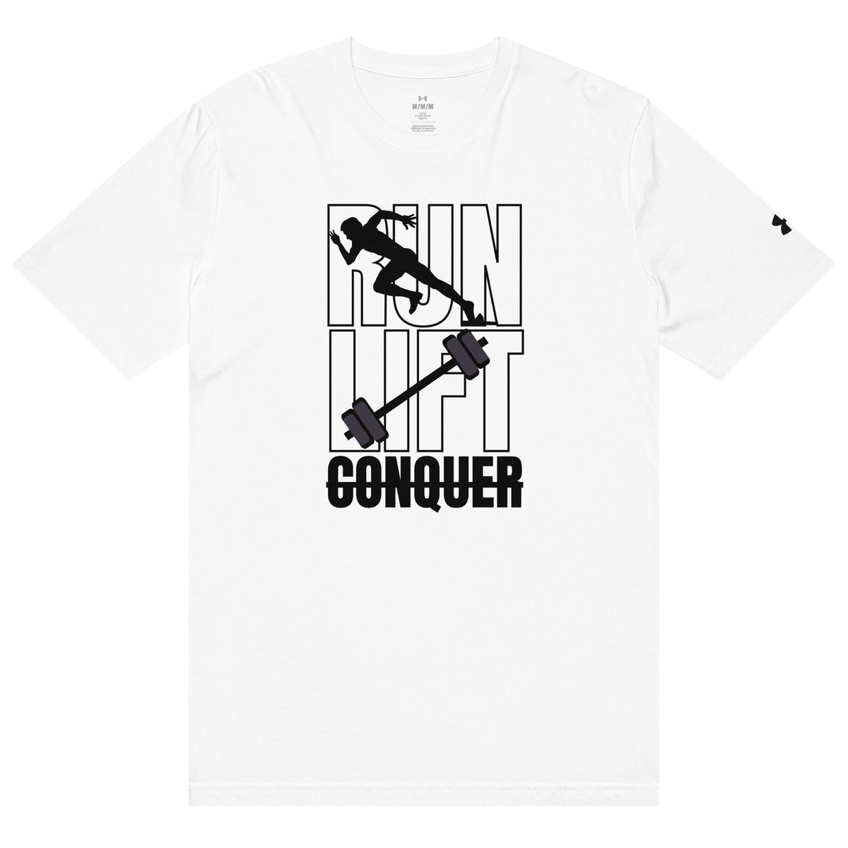 Minimalist Barbell T-Shirt for Gym Lovers - White - T-shirt