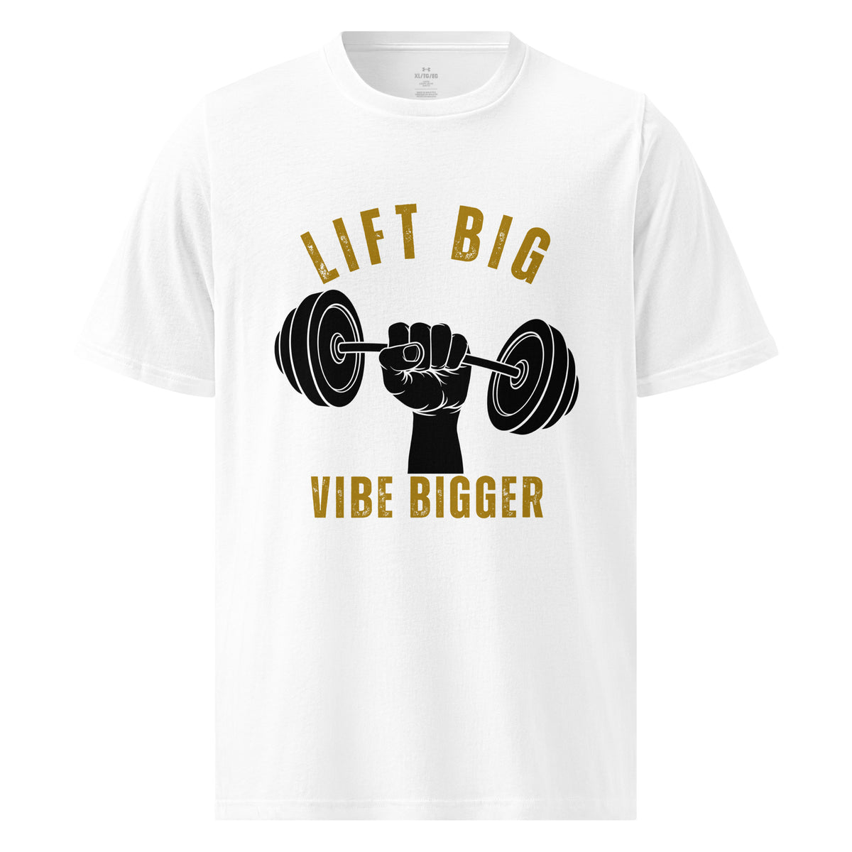 Lift Big Vibe Bigger Tee – Gift for Gym Lovers - White - T-shirt