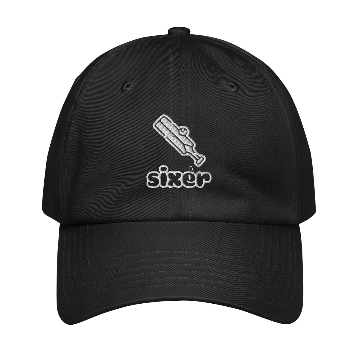 Cricket Sixer - Dynamic Dad Hat - Black - Hats