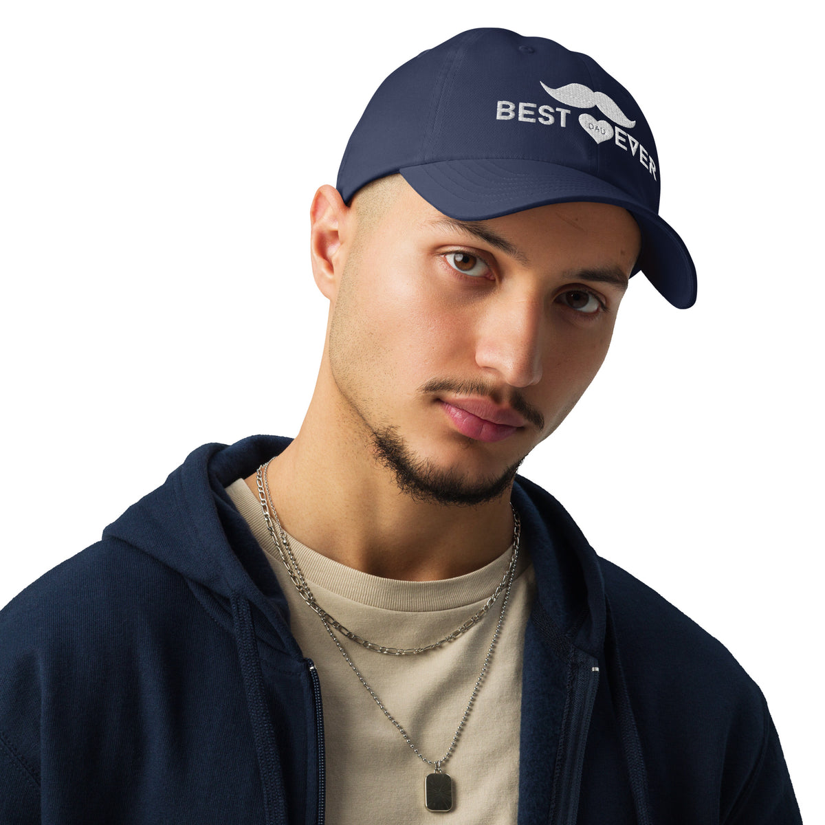 Mustache Magic - Best Dad Hat - Navy - Hats