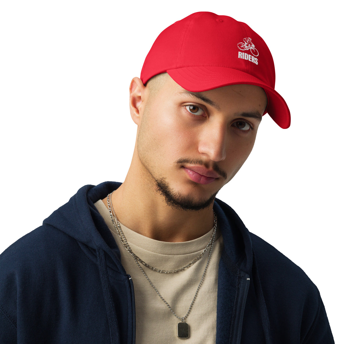 Pedal Power - Minimalist Cycling Dad Hat - Red - Hats