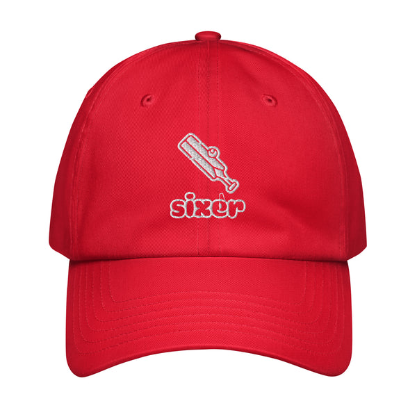 Cricket Sixer - Dynamic Dad Hat - Red - Hats