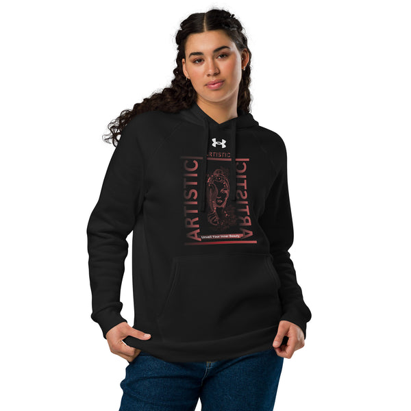 Elegance Unveiled - Artistic Floral Hoodie - Black - Hoodies