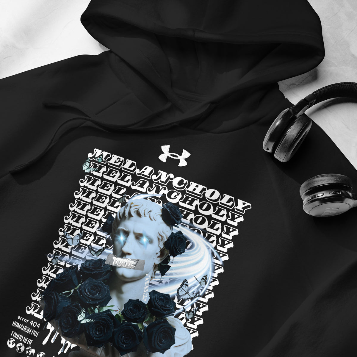 Echoes of Melancholy - Classic Meets Modern Hoodie - Black - Hoodies